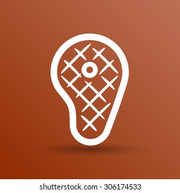 vector grilled meat beef with calligraphic inscription.