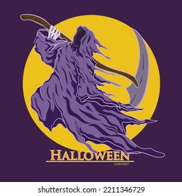 vector grim halloween clip art flat