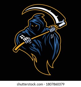 vector of grim reaper mascot with sickle