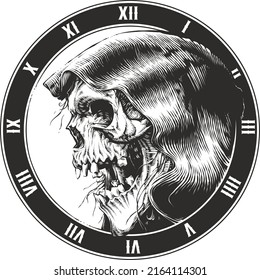 Vector Grim Reaper Tattoo design