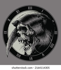 Vector Grim Reaper Tattoo design