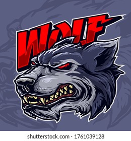 Vektorgrafik des Grin-Wolf-Maskottdesigns