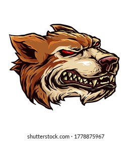 vector of grin wolf mascot design