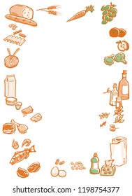 Vector grocery list illustration