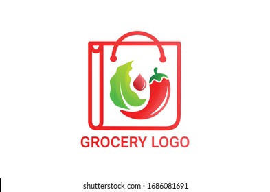 vector grocery logo design template  
