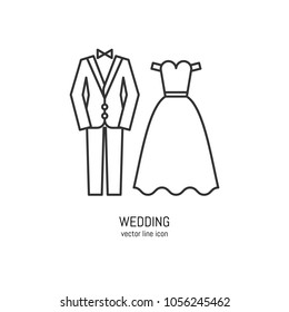 Vector Groom and Bride symbol icon in trendy linear style