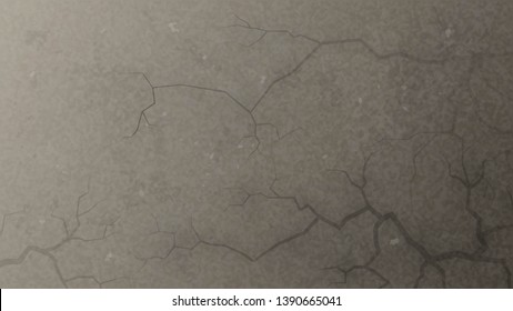 Vector ground with cracks, soil or stone wall, natural texture