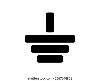 vector of the Ground electricity icon. Illustration of the grounding icon in electrical networks. Pictogram for drawing and designing the ground.