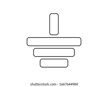 Vektorillustration des Grundstromsymbol. Illustration des Erdungssymbol in elektrischen Netzen. Piktogramm zum Zeichnen und Gestalten des Bodens.
