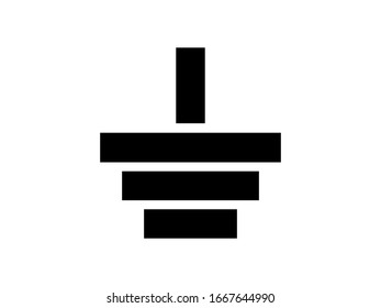 vector of the Ground electricity icon. Illustration of the grounding icon in electrical networks. Pictogram for drawing and designing the ground.
