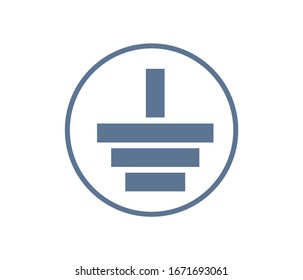 vector del icono de la electricidad terrestre.Ilustración del icono de conexión a tierra en redes eléctricas.Pictograma para dibujar y diseñar el suelo.
