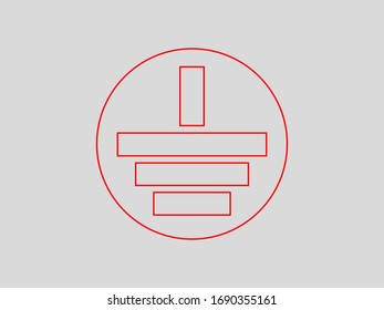 vector del icono de la electricidad terrestre.Ilustración del icono de conexión a tierra en redes eléctricas.Pictograma para dibujar y diseñar el suelo.