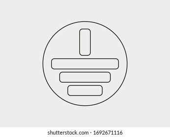 Vektorillustration des Grundstromsymboles.Illustration des Erdungssymbol in elektrischen Netzen.Piktogramm zum Zeichnen und Gestalten des Bodens.