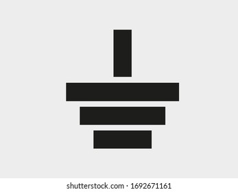 vector del icono de la electricidad terrestre.Ilustración del icono de conexión a tierra en redes eléctricas.Pictograma para dibujar y diseñar el suelo.