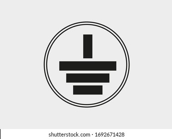 vector of the Ground electricity icon.Illustration of the grounding icon in electrical networks.Pictogram for drawing and designing the ground.
