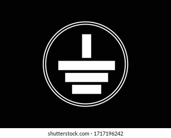vector del icono de la electricidad terrestre.Ilustración del icono de conexión a tierra en redes eléctricas.Pictograma para dibujar y diseñar el suelo.