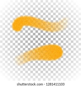 Vector ground turmeric isolated on transparent background. Yellow turmeric powder. Kitchen herbs. Oriental spices. Culinary design elements.