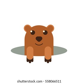 Vector groundhog day cute flat character cartoon