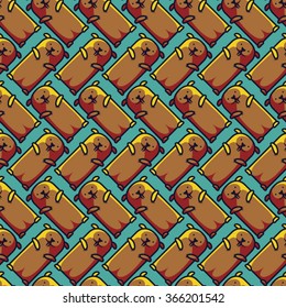 Vector Groundhog Day Pattern. Cute Seamless background.