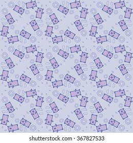 Vector Groundhog Day Pattern. Cute Seamless background.