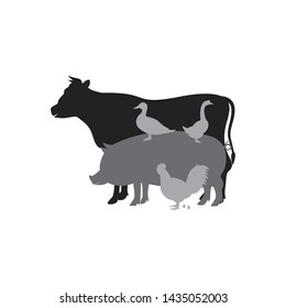 Vector group of animal farm label