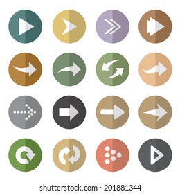 Vector group of arrow in the circle on white background