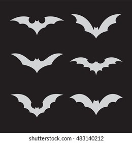 Vector group of bat on black background. Animal.  Easy editable layered vector illustration.