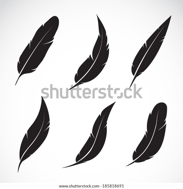 白い背景に黒い羽のベクター画像グループ 編集しやすいレイヤーベクターイラスト のベクター画像素材 ロイヤリティフリー