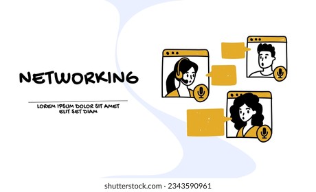 Vector de un grupo de gente de negocios en red 