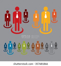Vector : Group of Businessman Infographics Flat Icon, Sign