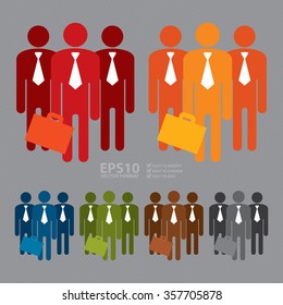 Vector : Group of Businessman Infographics Flat Icon, Sign
