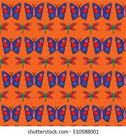 Vector group of butterfly . wall covering.