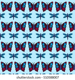 Vector group of butterfly . wall covering.