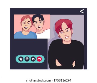 Grupo Vector De Caracteres En Videoconferencia