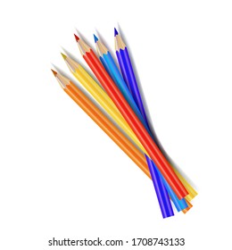 Grupo vectorial de lápices de colores aislados en fondo blanco, plantilla de ilustración colorida, arte gráfico.