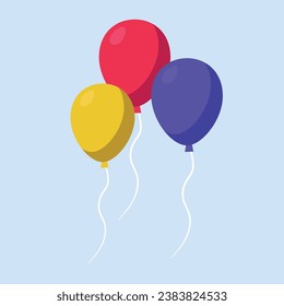 Grupo vectorial de globos coloridos. decoraciones de fiesta de celebración.