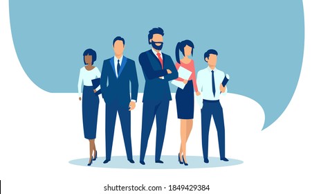 Vector of a group of confident business people