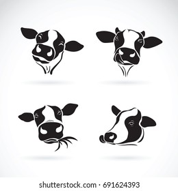 Vector group of a cow head design on white background. Farm Animal.