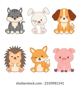 Vector group of cute animals