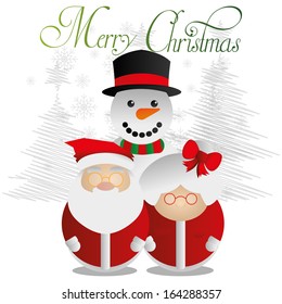 Vector Group Of Cute Christmas Characters Isolated