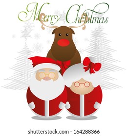 Vector Group Of Cute Christmas Characters Isolated