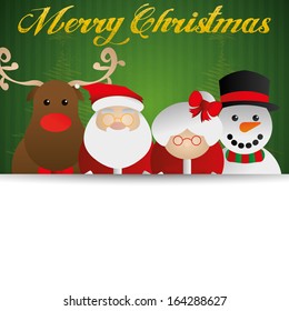 Vector Group Of Cute Christmas Characters Isolated