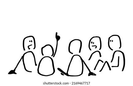 Vector group discussion illustration for children