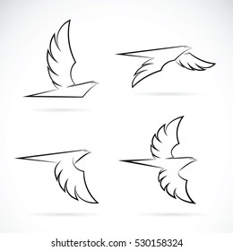 Vector group of an eagle design on white background.