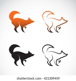 Vector group of fox design on white background. Vector fox for your design.