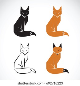 Vector group of fox design on white background. Fox icon. Wild Animals.