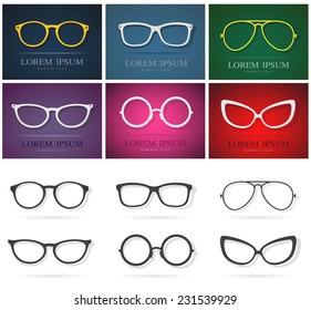 Vector group of an glasses design. Fashion eyewear