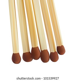 vector group of matches isolated on white background
