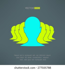 Vector group of people heads symbol. Business teamwork partnership and leadership concept. Team management and meeting background