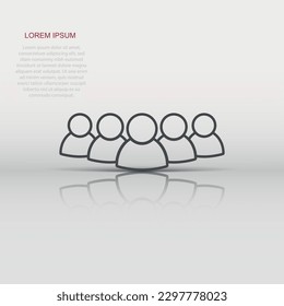 Vector group of people icon in flat style. Persons sign illustration pictogram. People business concept.